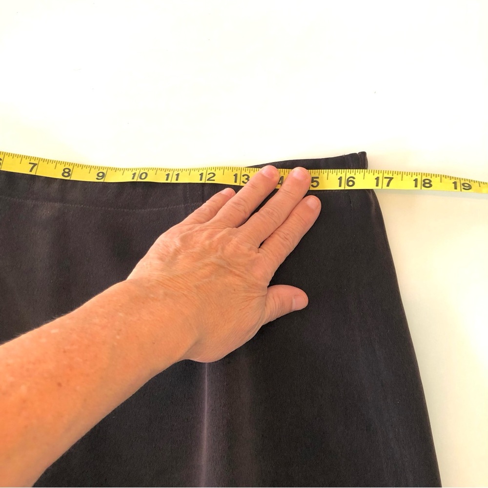 Vintage Chaus 100% Silk Brown Skirt Women’s 14 Lined A-Line - Picture 10 of 12